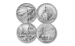 Silver U.S. Military Medals 4-pc Set Matte Uncirculated