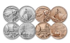 Silver & Bronze U.S. Military Medals 8-pc Set Matte Uncirculated