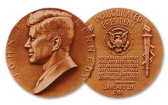 US Mint  1 5/16 inch John F. Kennedy Bronze Medal