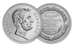 US Mint 1.598 inch Abraham Lincoln 1oz Silver Medal