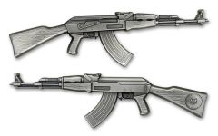 Chad 2024 10,000FR 2oz Slv AK-47 Rifle Antiqued BU