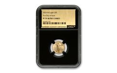 2024-W $5 1/10 oz Gold Eagle NGC PF70UC First Day of Issue Exclusive Gold Foil Label Black Core