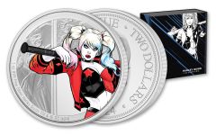 2024 Niue $2 1-oz Silver DC Villains – Harley Quinn™ Colorized Proof