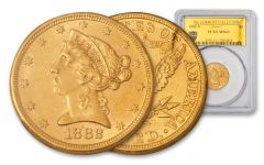 1882-S $5 Gold Liberty Fairmont Collection PCGS MS62+