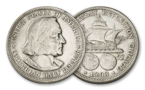 1893 Columbian Expo Commemorative Silver Half Dollar VF/XF 