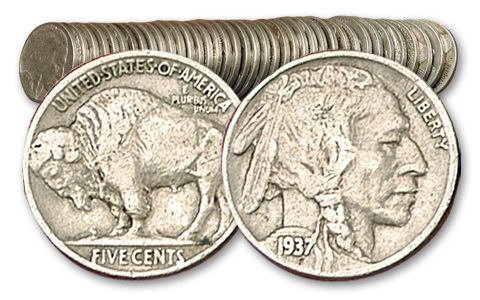 1913-1938 Buffalo Nickel 40 Pieces