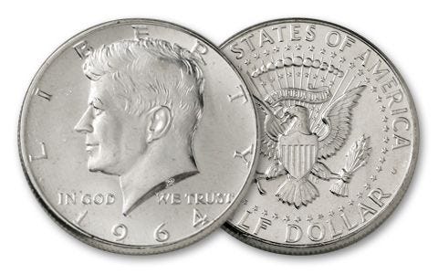 1964 50 Cent Kennedy BU