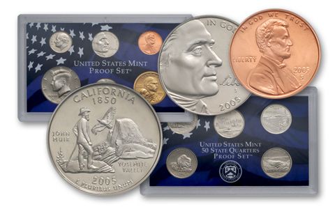 2005 S US Mint Silver Quarters Proof Set Original Government Packaging 