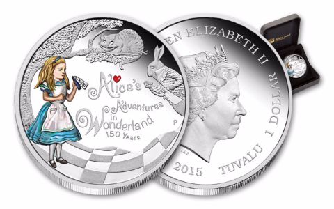 2015 Tuvalu 1-oz Silver Alice in Wonderland Proof