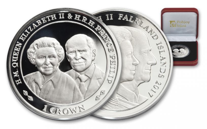 2019 Silver Elizabeth II Philip Wedding  90th Birthday 