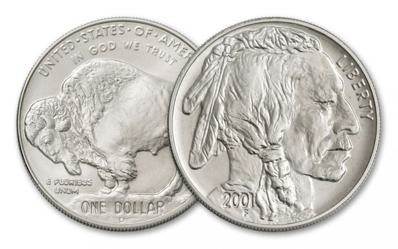 2001-D $1 Silver Buffalo BU