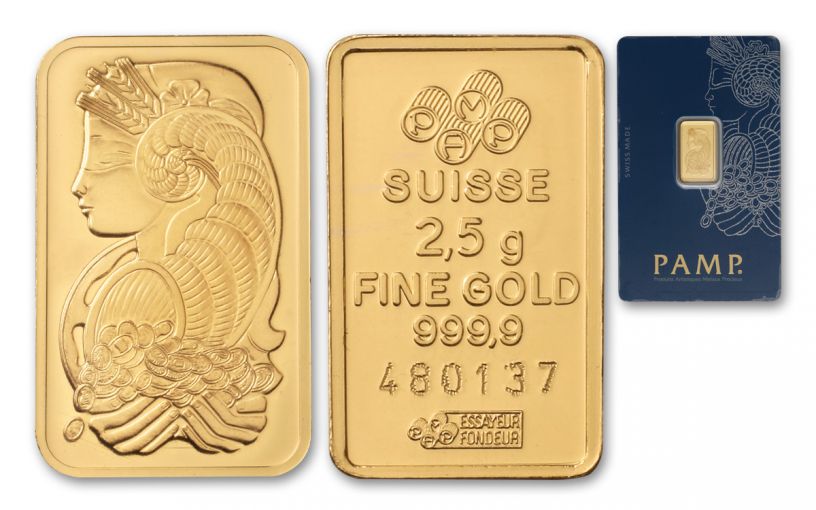 PAMP Suisse 2.5 Gram Gold Bar in Assay Card