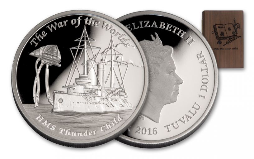 2016 Tuvalu 1 Dollar 1-oz Silver War of the Worlds Proof
