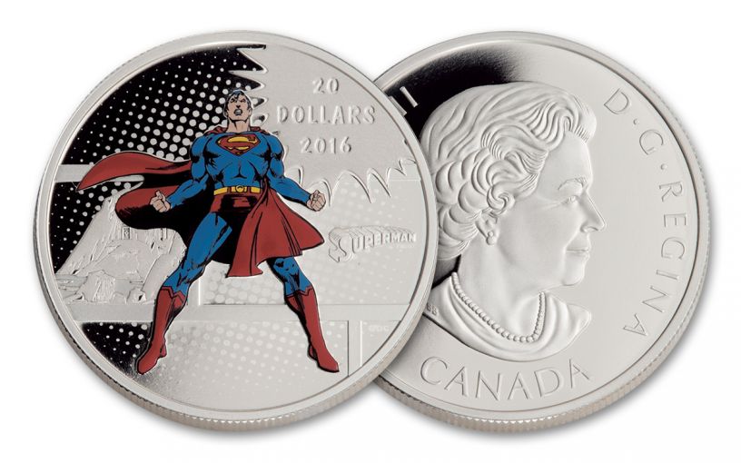 2016 Canada 20 Dollar 1-oz Silver DC Comics Original: The Man of Steel Proof 
