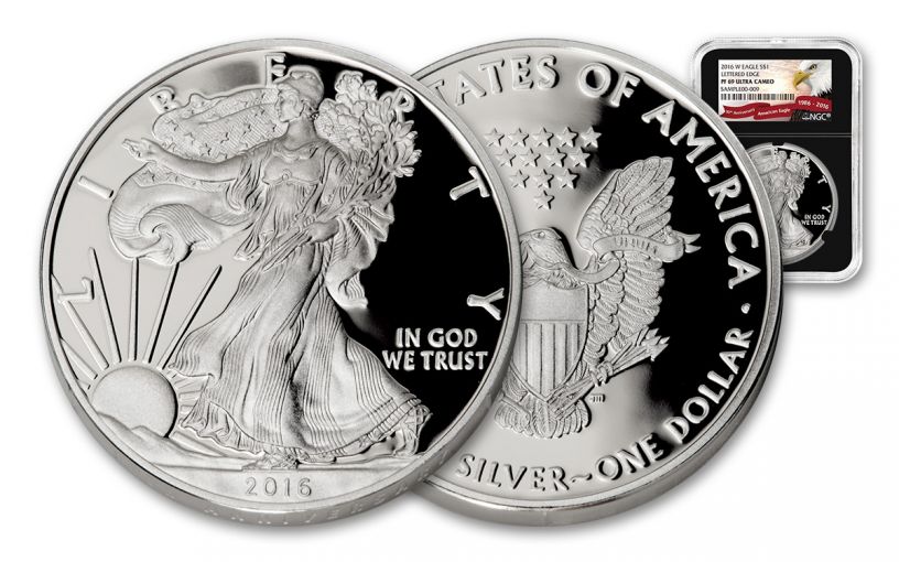 2016-W 1 Dollar 1-oz Silver Eagle NGC PF69 - Black