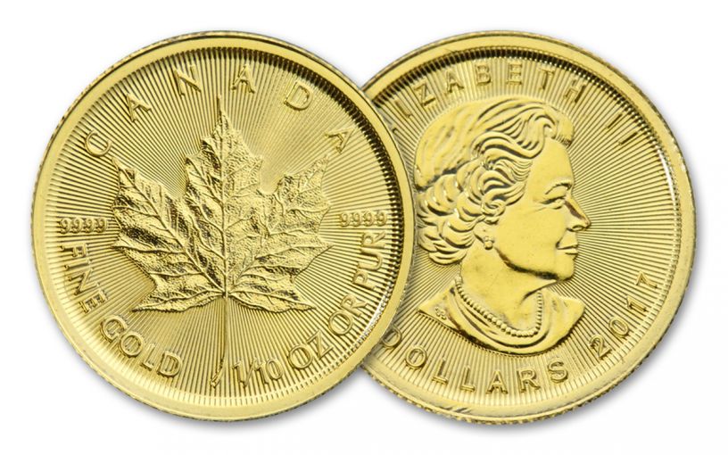 2017 Canada 5 Dollar 1/10-oz Gold Maple Leaf BU
