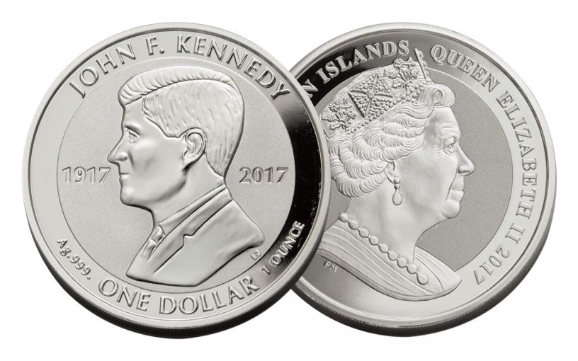 2017 BVI 1 Dollar 1-oz Silver JFK Reverse Proof
