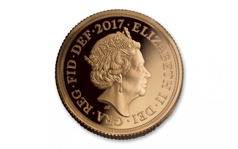 2017 UK Gold Sovereign Piedfort Anniversary Proof Coin | GovMint.com