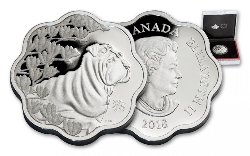 2018 Canada 15 Dollar Silver Year Of The Dog Lunar Lotus Proof