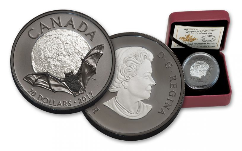 2017 Canada 20 Dollar 1-oz Silver Brown Bat-Nocturnal Nature Proof