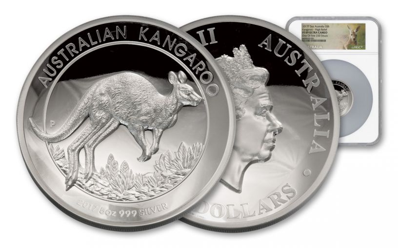 2017 Australia 5-oz Silver Kangaroo High Relief Proof PF69UCAM - First Strike 