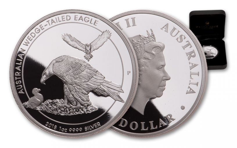 2018 Australia $1 1-oz Silver Wedge-Tailed Eagle Proof