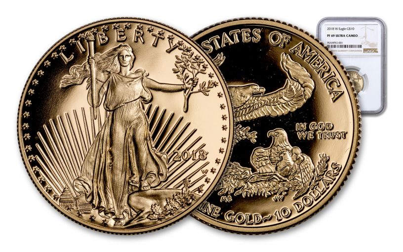 2018-W 10 Dollar 1/4-oz Gold Eagle NGC PF69UCAM