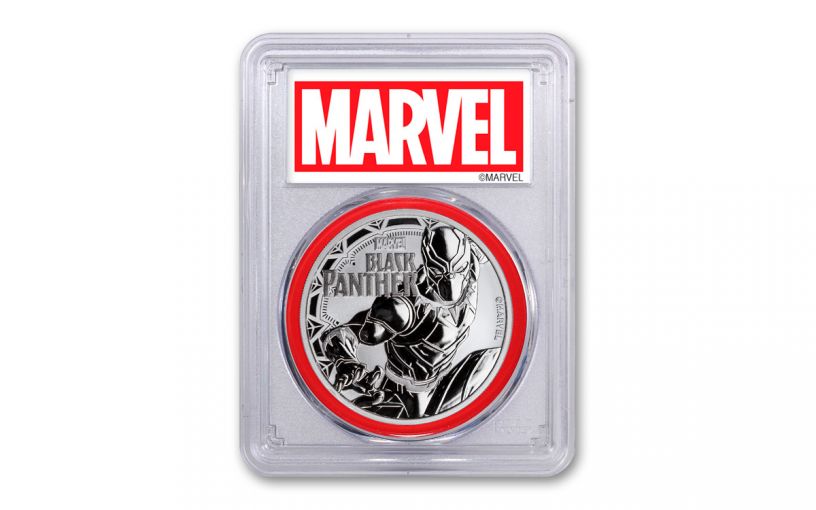 2018 Tuvalu $1 1 oz Silver Black Panther PCGS MS69 First Strike - Red Core