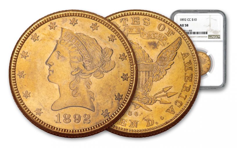 1892-CC $10 Liberty NGC AU58