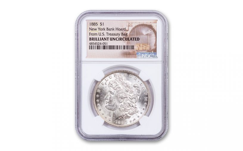 1880-1887 Morgan Silver Dollar New York Bank Hoard NGC BU