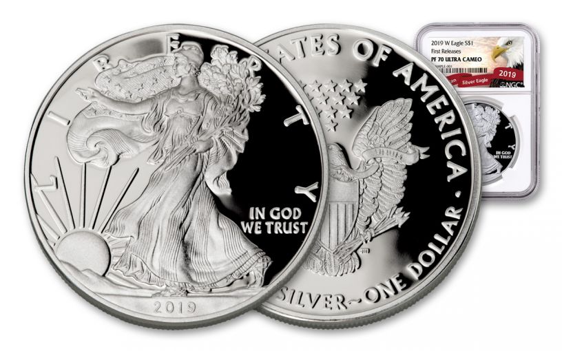 2019-W $1 1-oz American Silver Eagle NGC PF70UC First Releases - Eagle Label