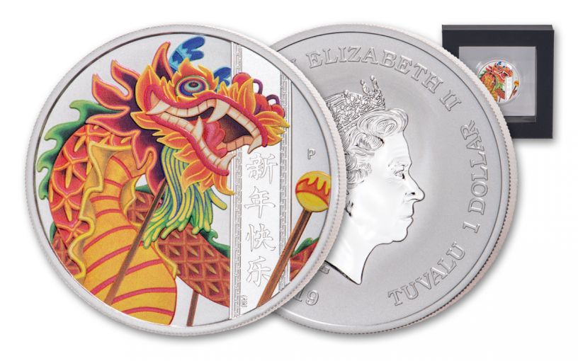 2019 Tuvalu $1 1-oz Silver Chinese New Year Proof
