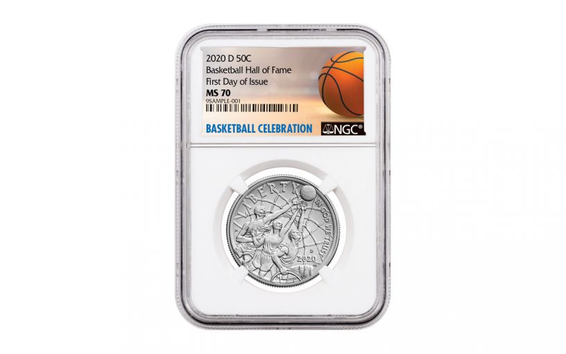 2020-D Basketball Hall of Fame Half-Dollar NGC MS70 First Day of Issue