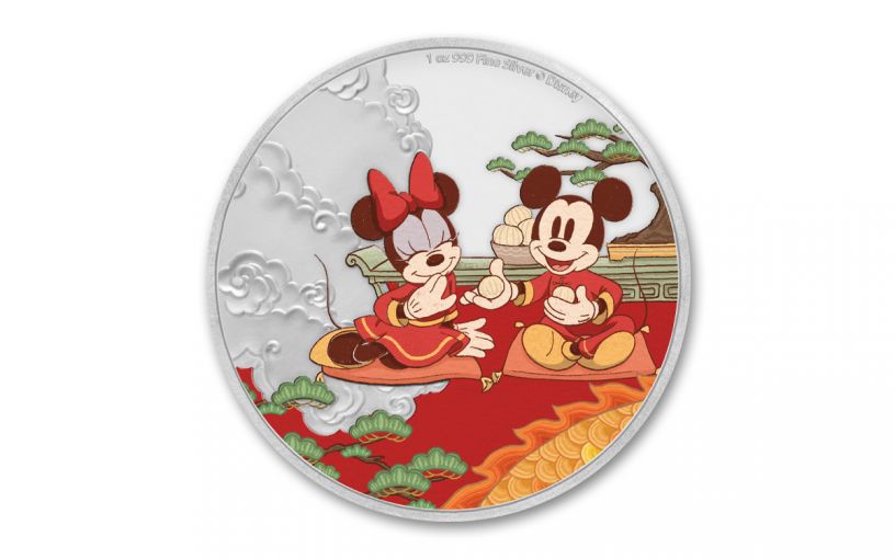 2020 Niue $2 1-oz Silver Disney Year of the Mouse — Good Fortune Colorized Proof