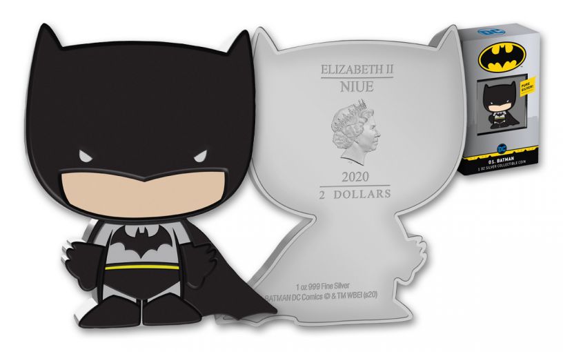 NIUE 2020 $2 1-oz Silver DC Comics Chibi Batman Proof Coin in OGP