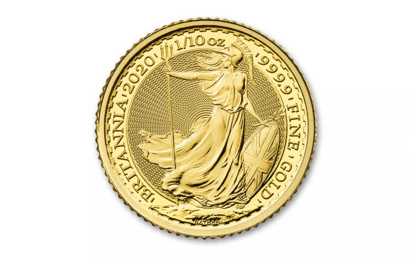 2021 Great Britain £10 1/10th-oz Gold Britannia BU