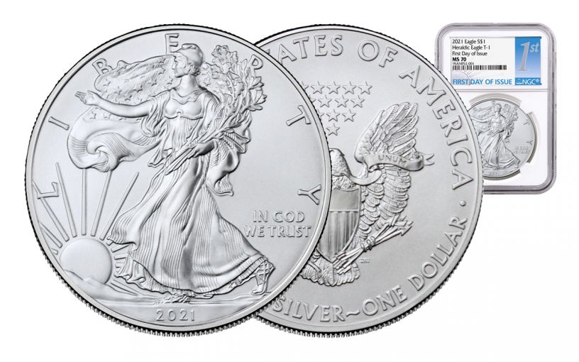 2021 $1 1-oz Silver Eagle NGC MS70 First Day of Issue 