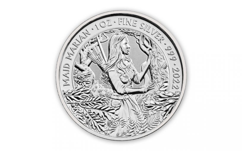 Great Britain 2022 £5 1-oz Silver Myths and Legends Maid Marian Brilliant Uncirculated