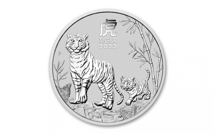 2022 Australia 50₵ 1/2-oz Silver Lunar Year of the Tiger BU