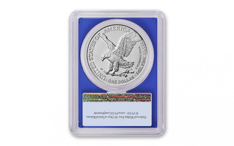 2023 $1 1-oz Silver Eagle PCGS MS70 FS w/Blue Frame & Flag Label