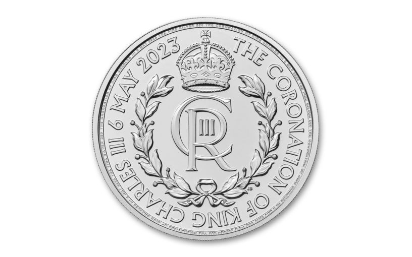 2023 Great Britain £2 1-oz Silver King Charles III Coronation Royal Cypher BU