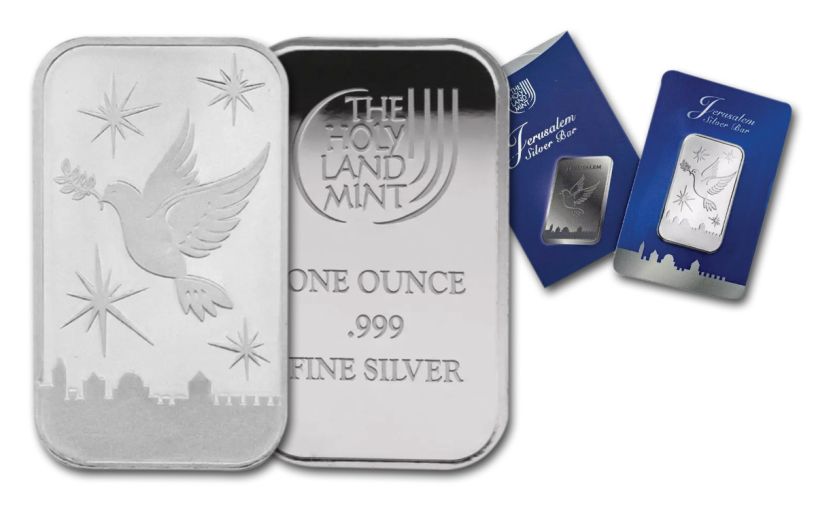 Israel 1oz Silver Dove of Peace Bar w/Gift box