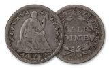 1837-1873 Half Dime Seated Liberty F/VF