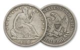 1839-1891 50 Cent Seated Liberty