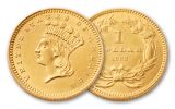 1856-1889 1 Dollar Gold Indian Type III XF