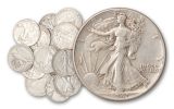 1916-1947 Half Dollar Walking Liberty 10 Pieces