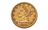 1866–1908 $5 Gold Liberty Head Type II XF 