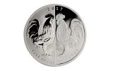 2017 Tokelau 5 Dollar 1-oz Silver Mirror Rooster Proof 