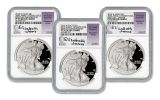 2016 1 Dollar 1-oz Silver Eagle NGC PF70UCAM FDI Mercanti & Jones Signed 7-Pc Set