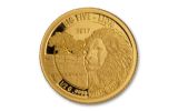 2017 Tanzania 1/2 Gram Gold Big Five Proof 5-Pc Set